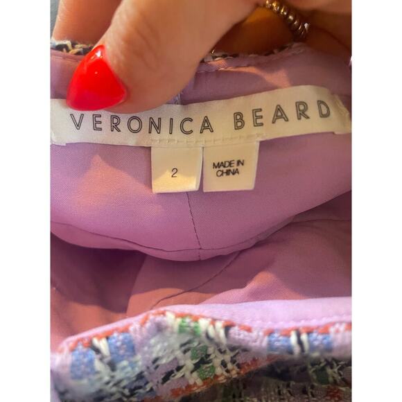 Veronica Beard Inara lavender lilac multi plaid tweed shorts size 2 - Picture 13 of 14